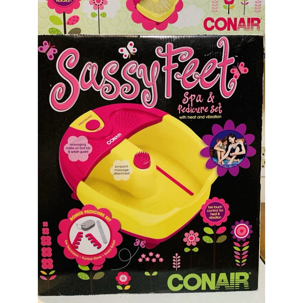 Conair SassyFeet Spa with Pedicure Set, Heat & Vibration Home NIB